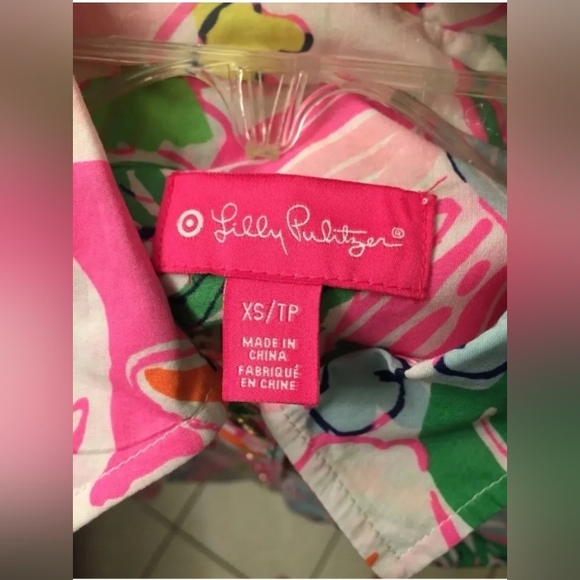 Lilly Pulitzer for Target Nosey Posey Floral Button Up Long Sleeve Shirt XS NWT! - Picture 7 of 8